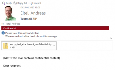 Beispiel Klassifizierung von E-Mails mit Anhang