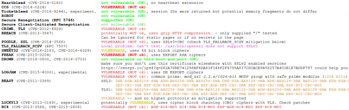 Anfälligkeit für bekannte Verwundbarkeiten in den Verschlüsselungsprotokollen des Webservers