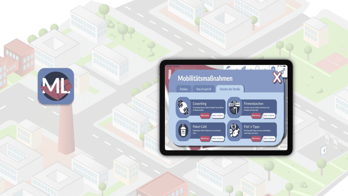 MiniLautern Spiel: Auswahl von Mobilitätskonzepten zur Demonstration des Lebens in einem smarten Quartier