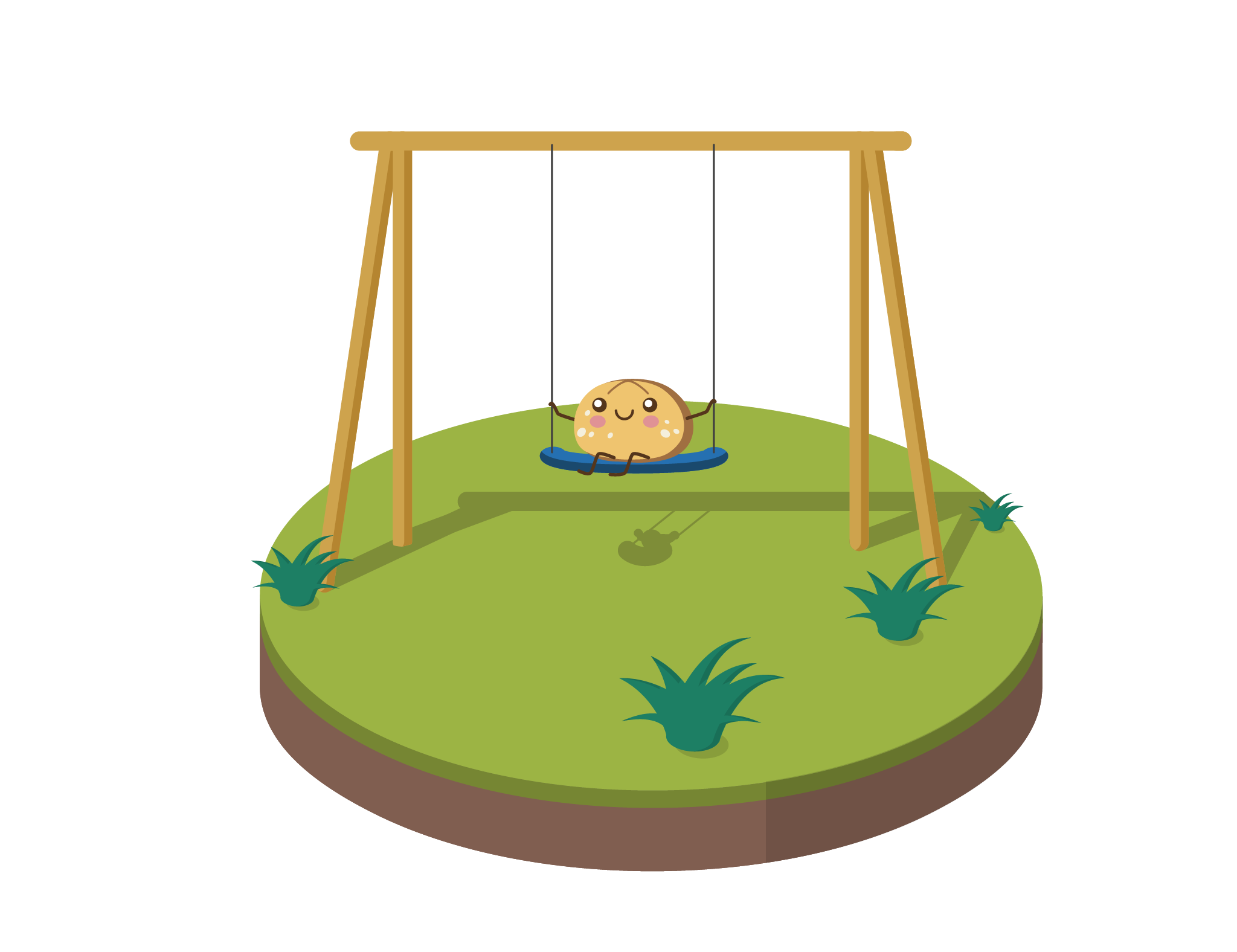 Augmented Reality (AR): figure showing the little bun on the swing