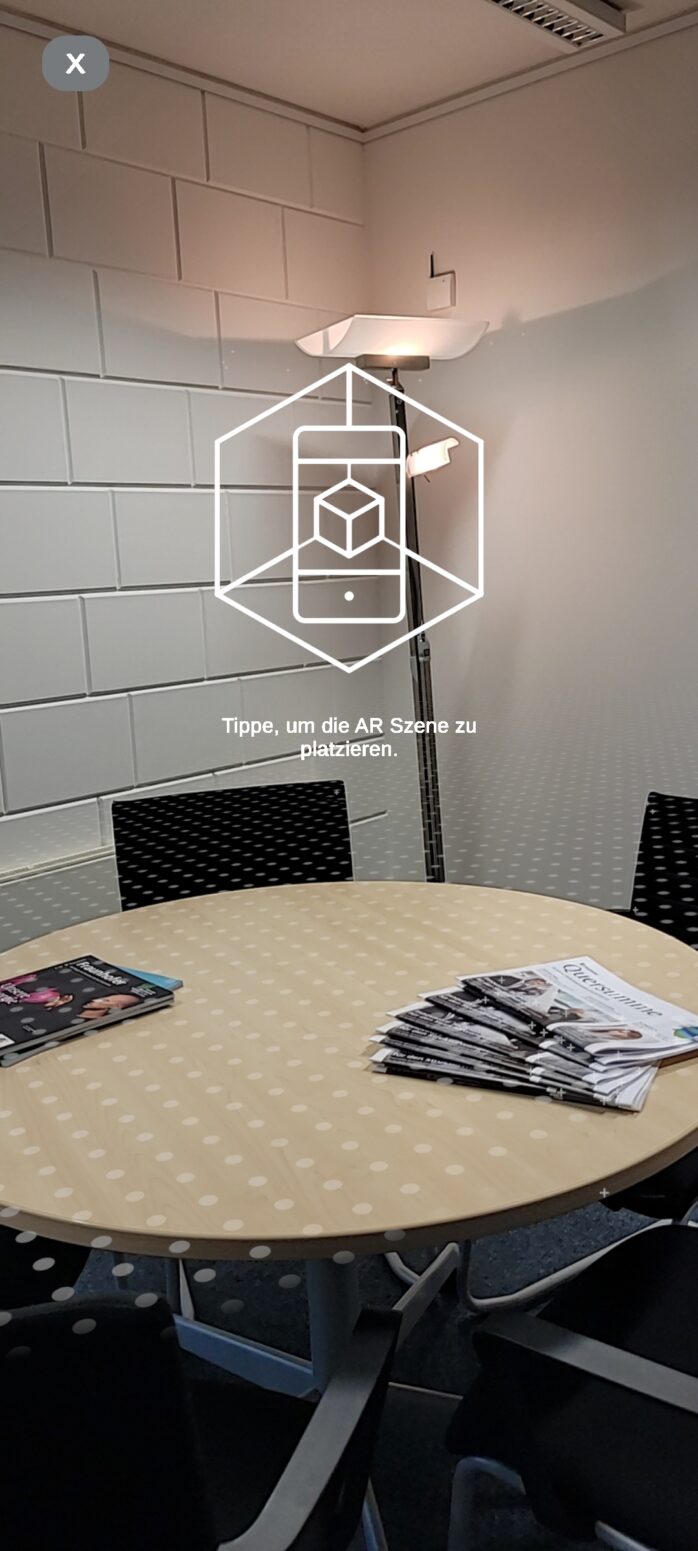 AR and Storytelling to convey ideas: Fraunhofer IESE – figure showing the plane detection in KLARa