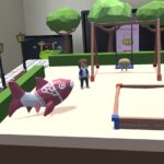 Augmented Reality (AR) and Storytelling to convey ideas: Fraunhofer IESE – figure showing KLARa's playground scene before postprocessing