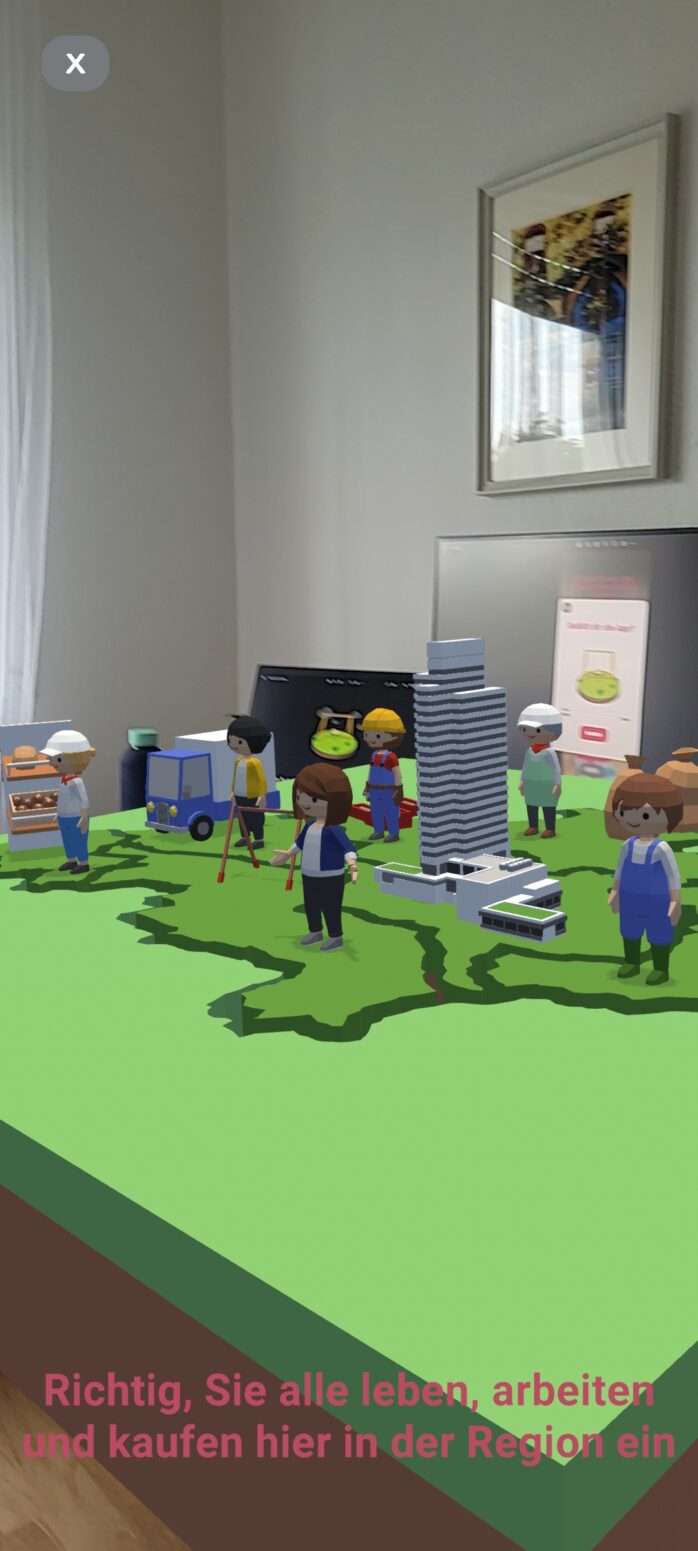 AR and Storytelling to convey ideas: Fraunhofer IESE – figure showing KLARa's final scene