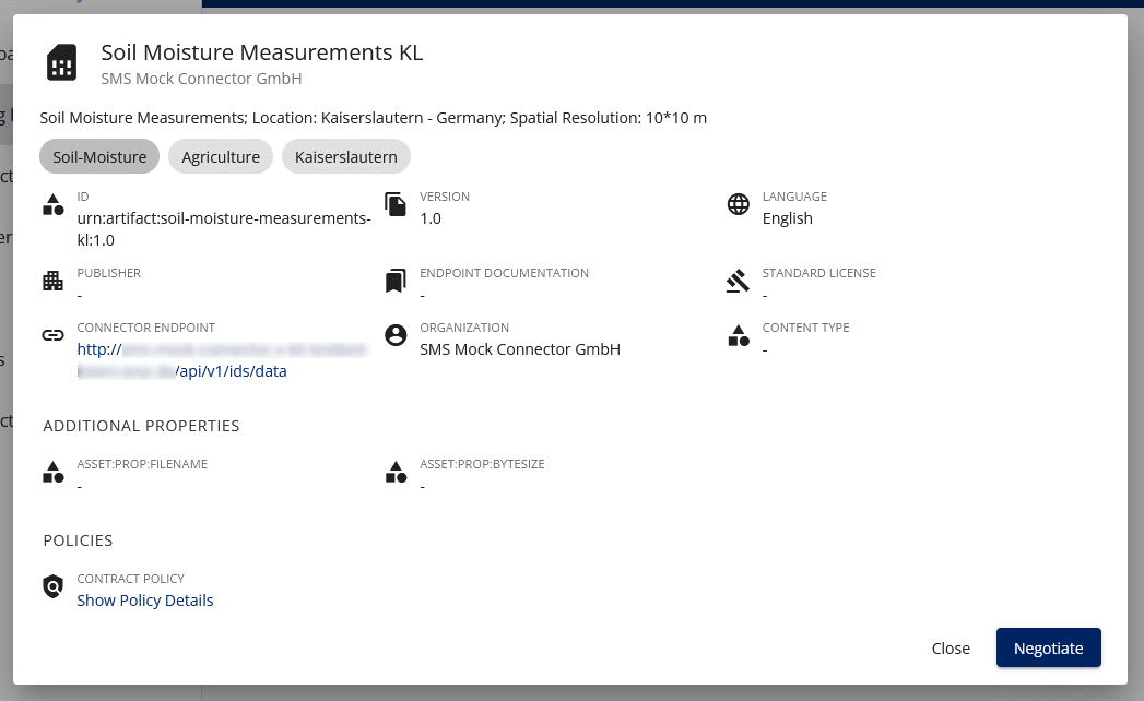 Figure 8: sovity EDC UI – Contract Definition (offer) details view