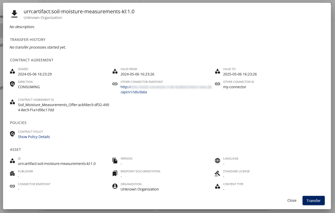 Figure 9: sovity EDC UI - Contract details view