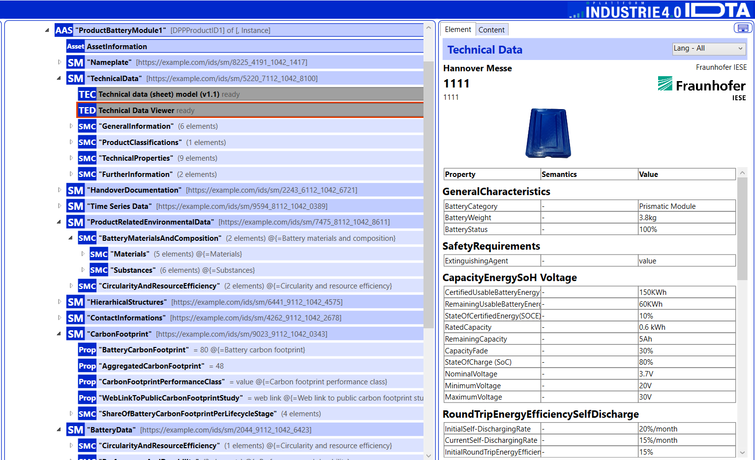 Digitaler Produktpass Software: AAS Produkt