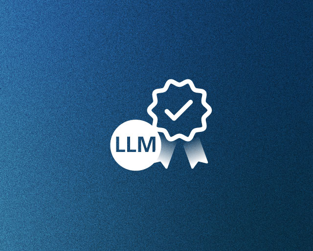 blau, türkis, icon, qualifizierung, llm