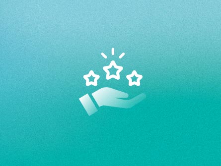 blau, türkis, icon, ausgezeichnet, sterne, hand